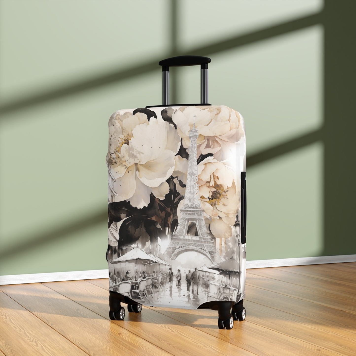 Luggage Cover - Paris, France, Eiffel Tower Cafe
