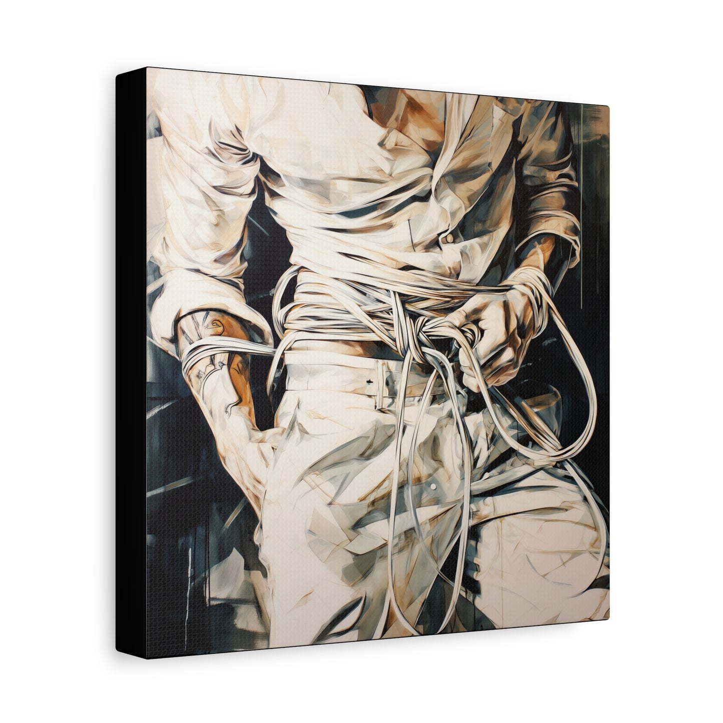 Gallery Wrapped Canvas, Ropes and Reverence Art Canvas, Erotic Shibari Art Canvas – Lucien