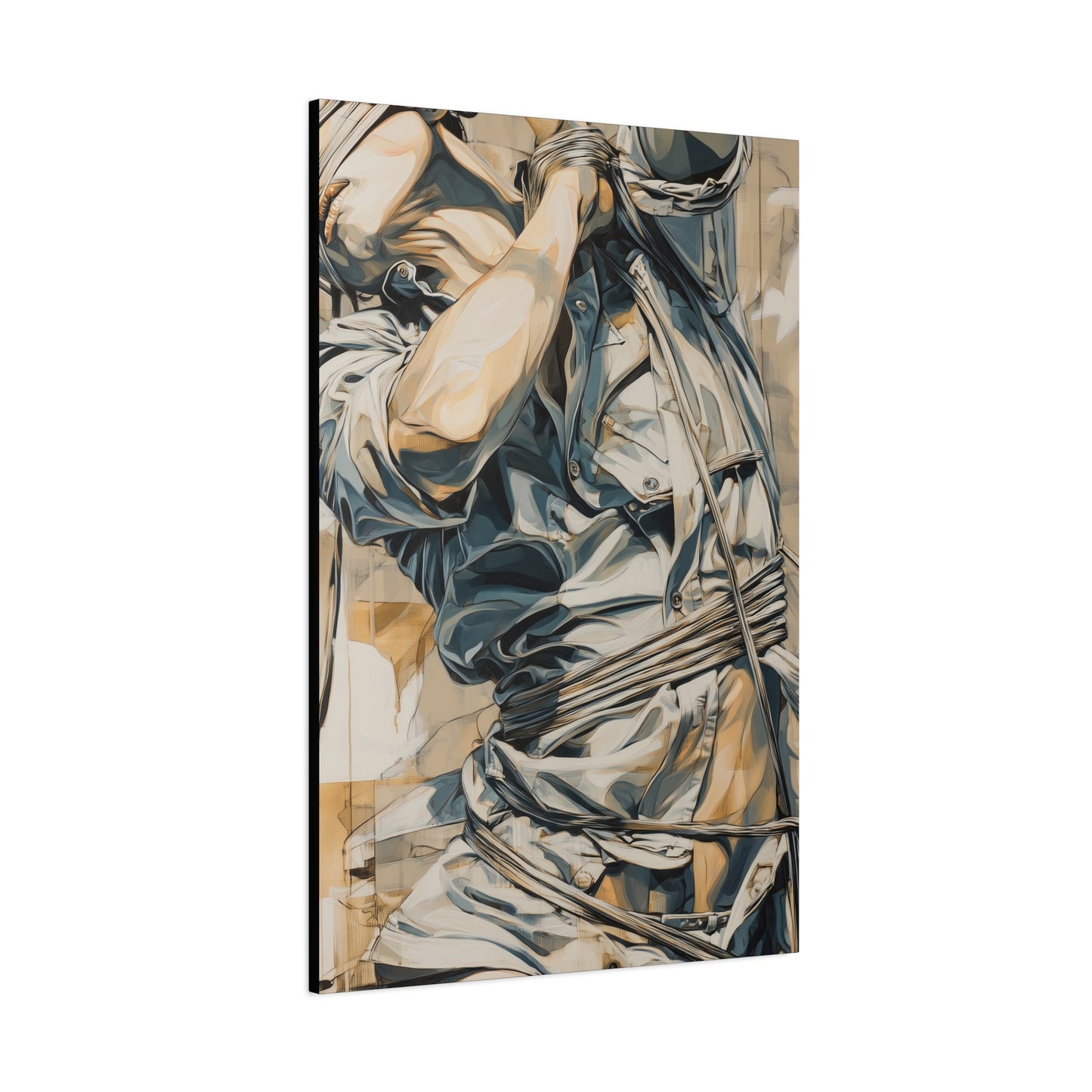 Gallery Wrapped Canvas, Ropes and Reverence Art Canvas, Erotic Shibari Art Canvas – Kai