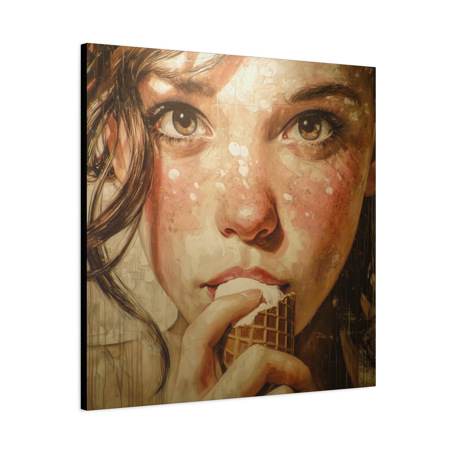 Gallery Wrapped Canvas, Sweet Summer Nostalgia, Sugar and Spice Art Canvas, Ice Cream Dreams Art – Fern