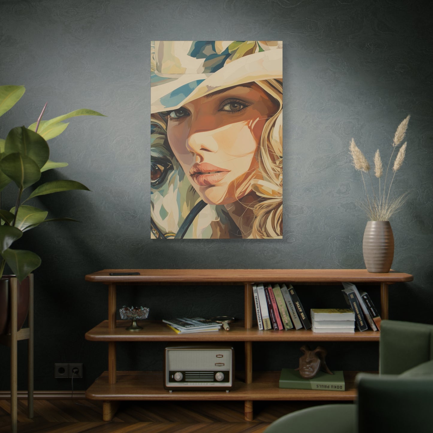 Gallery Wrapped Canvas, Wranglers and Wreckage Art Canvas, Erotic Pinup Art Canvas – Belle