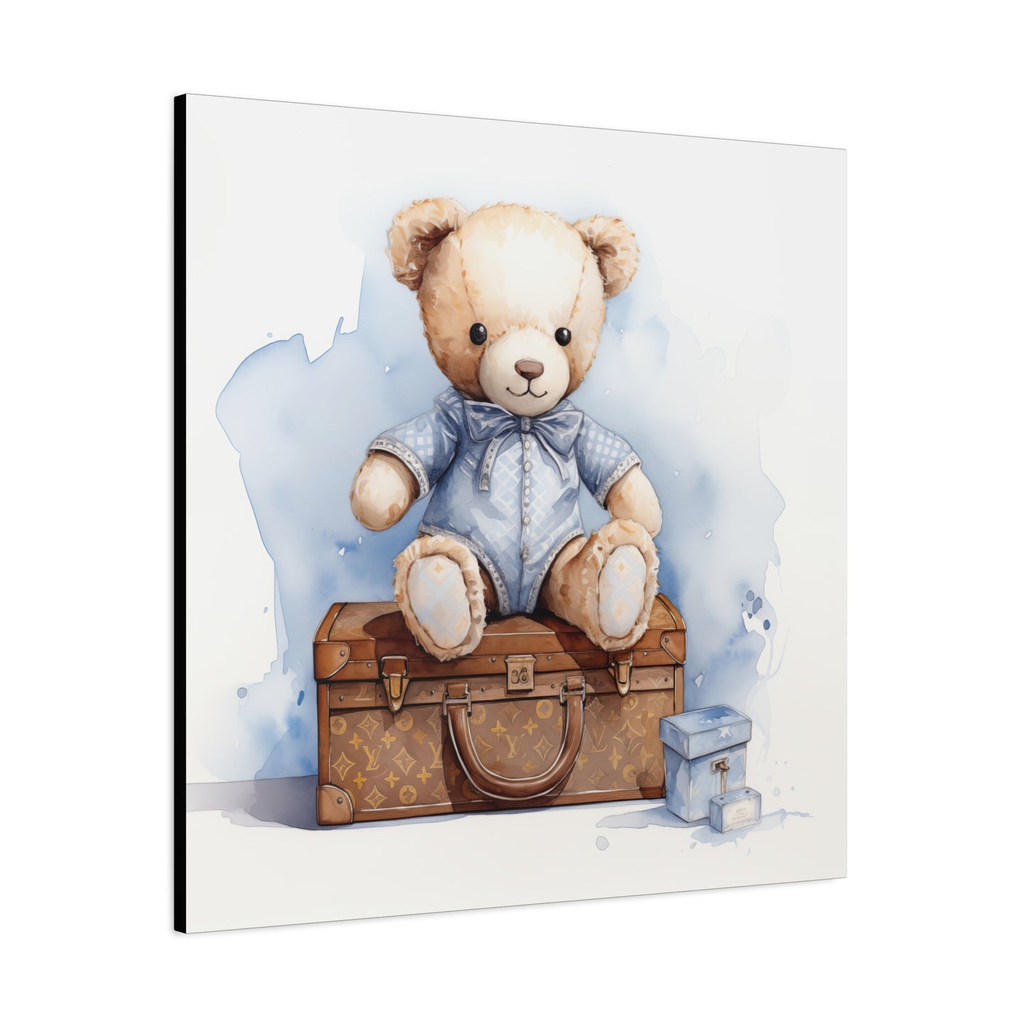Canvas Gallery Wrap - Designer Trunk Bear Wall Art - Blu