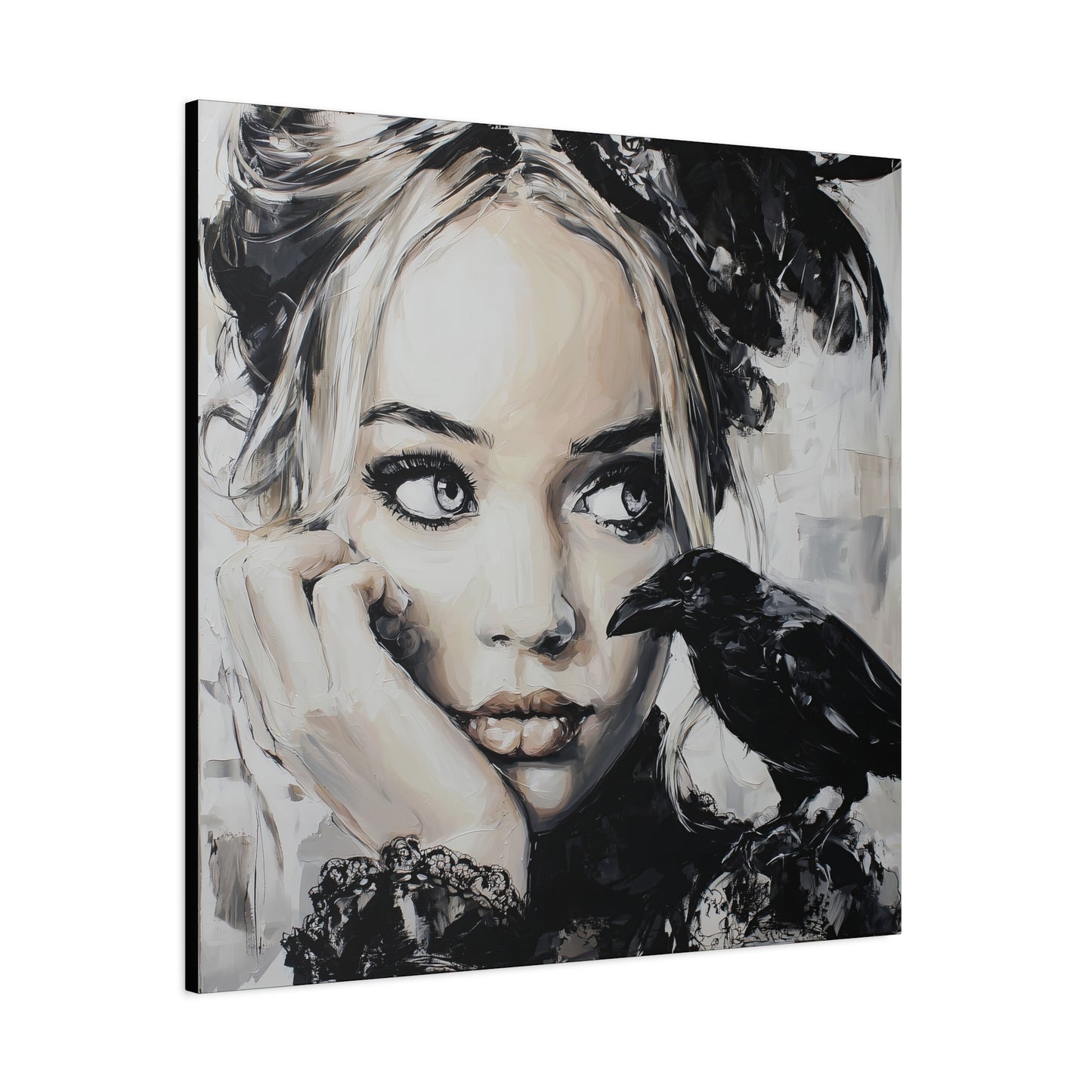 Gallery Wrapped Canvas, Myth and Bones Gothic Art Canvas, Dark Muse Canvas - Nicolette