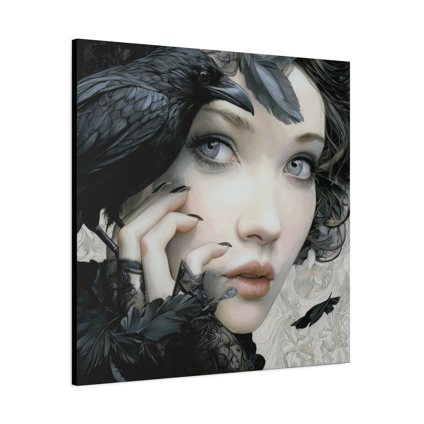 Gallery Wrapped Canvas, Myth and Bones Gothic Art Canvas, Dark Muse Canvas - Odessa