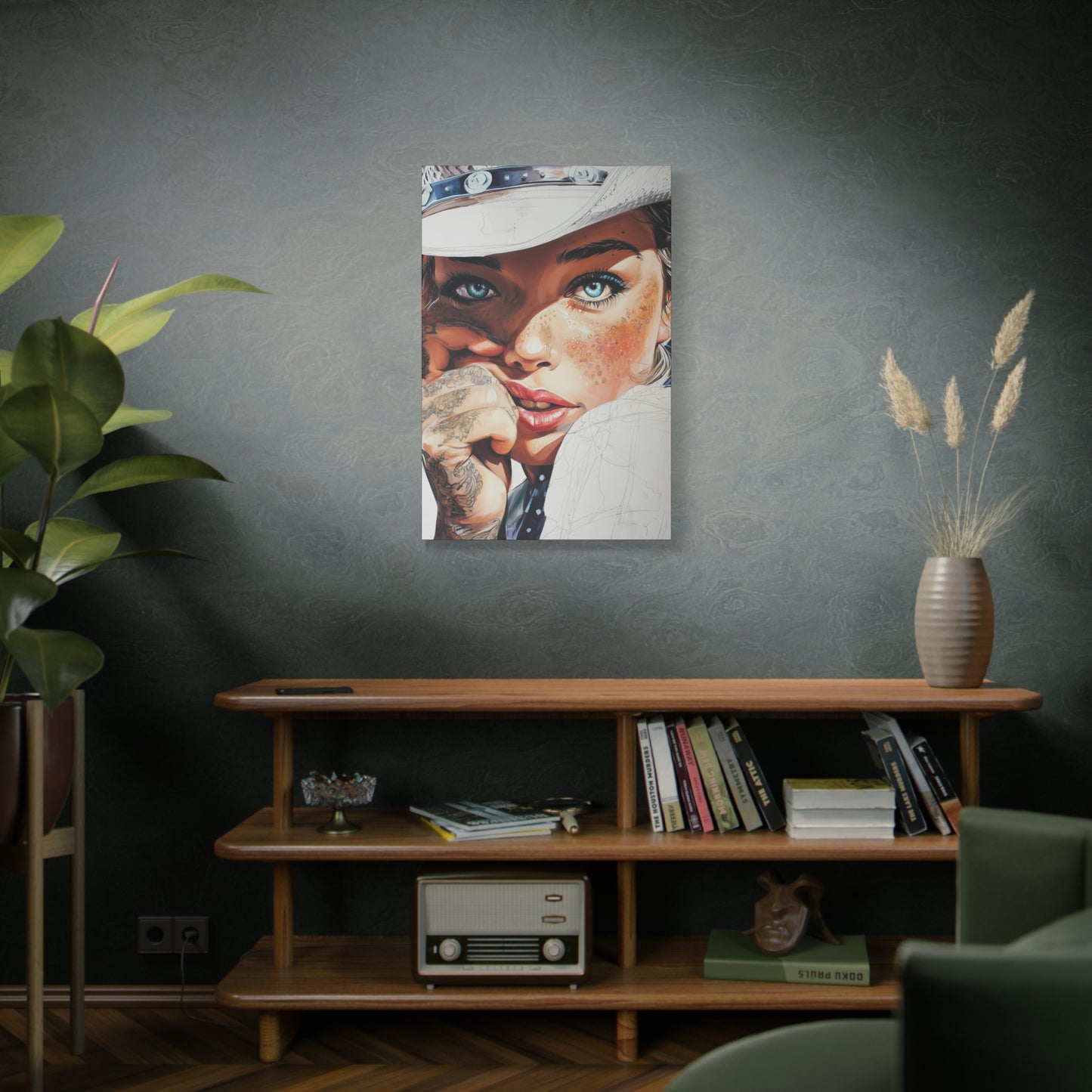 Gallery Wrapped Canvas, Wranglers and Wreckage Art Canvas, Erotic Pinup Art Canvas – Fallon