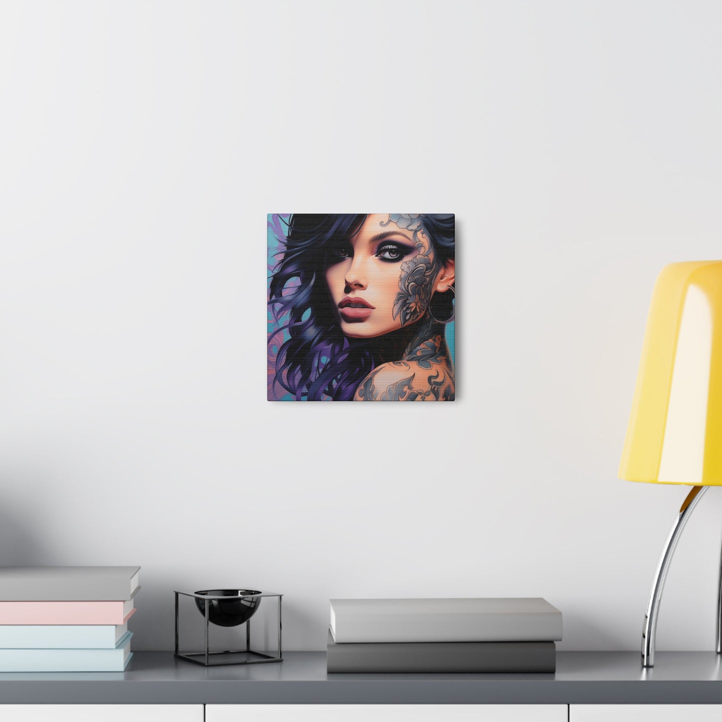 Gallery Wrapped Canvas, Edgy Tattooed Beauty, Urban Pop Art Canvas – Dominique