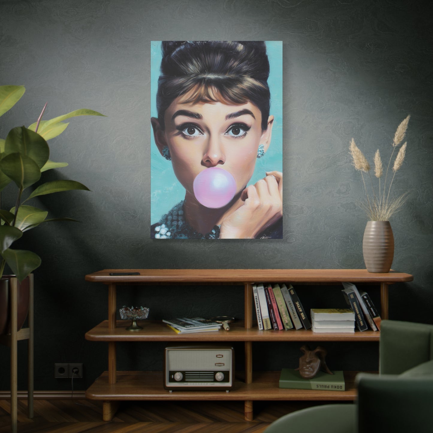Gallery Wrapped Canvas, The Diva Project Art Canvas, Pinup Art Canvas – Audrey Hepburn - FIVE
