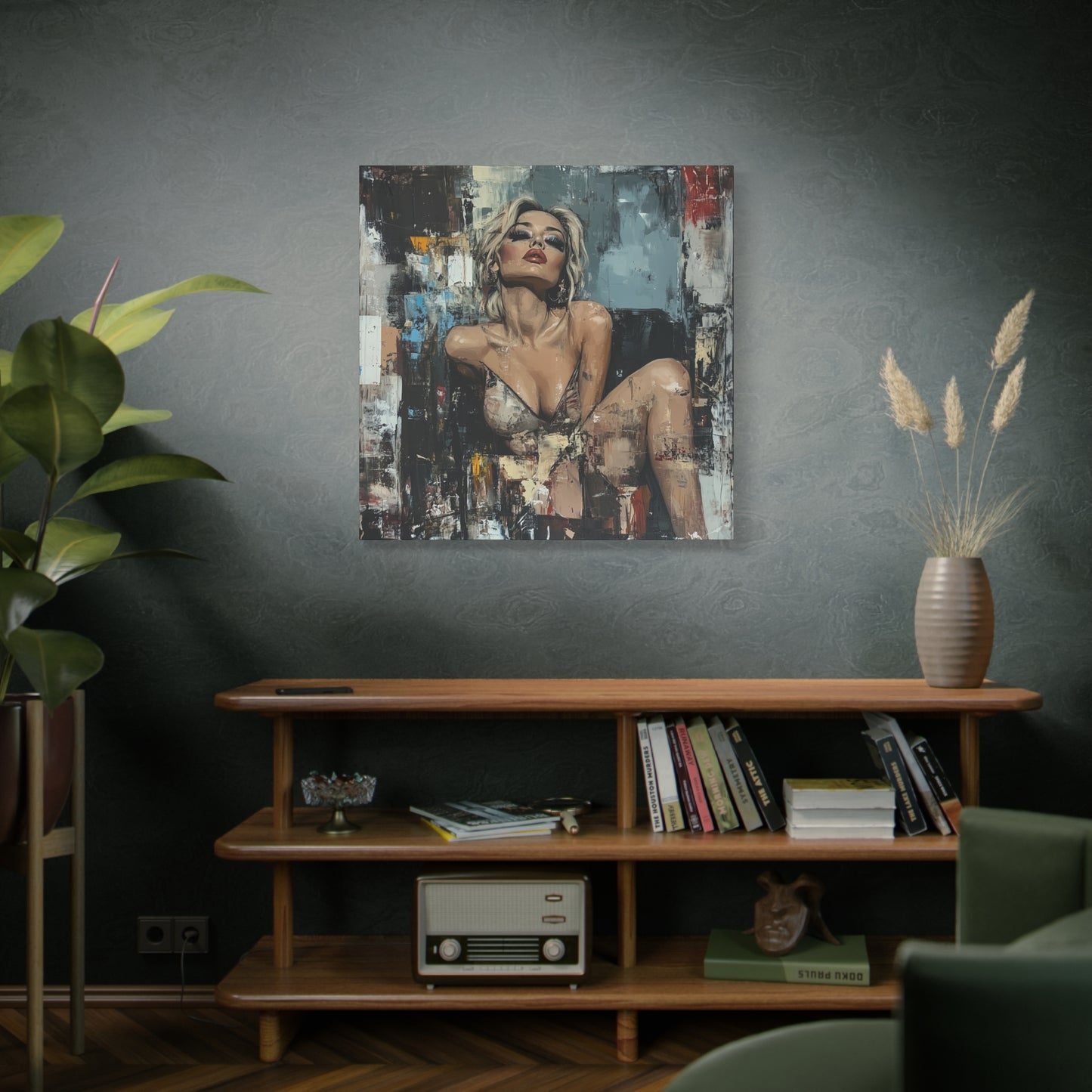 Gallery Wrapped Canvas, Guilt and Grit Adult Art Canvas, Erotic Pinup Art Canvas – Sienna
