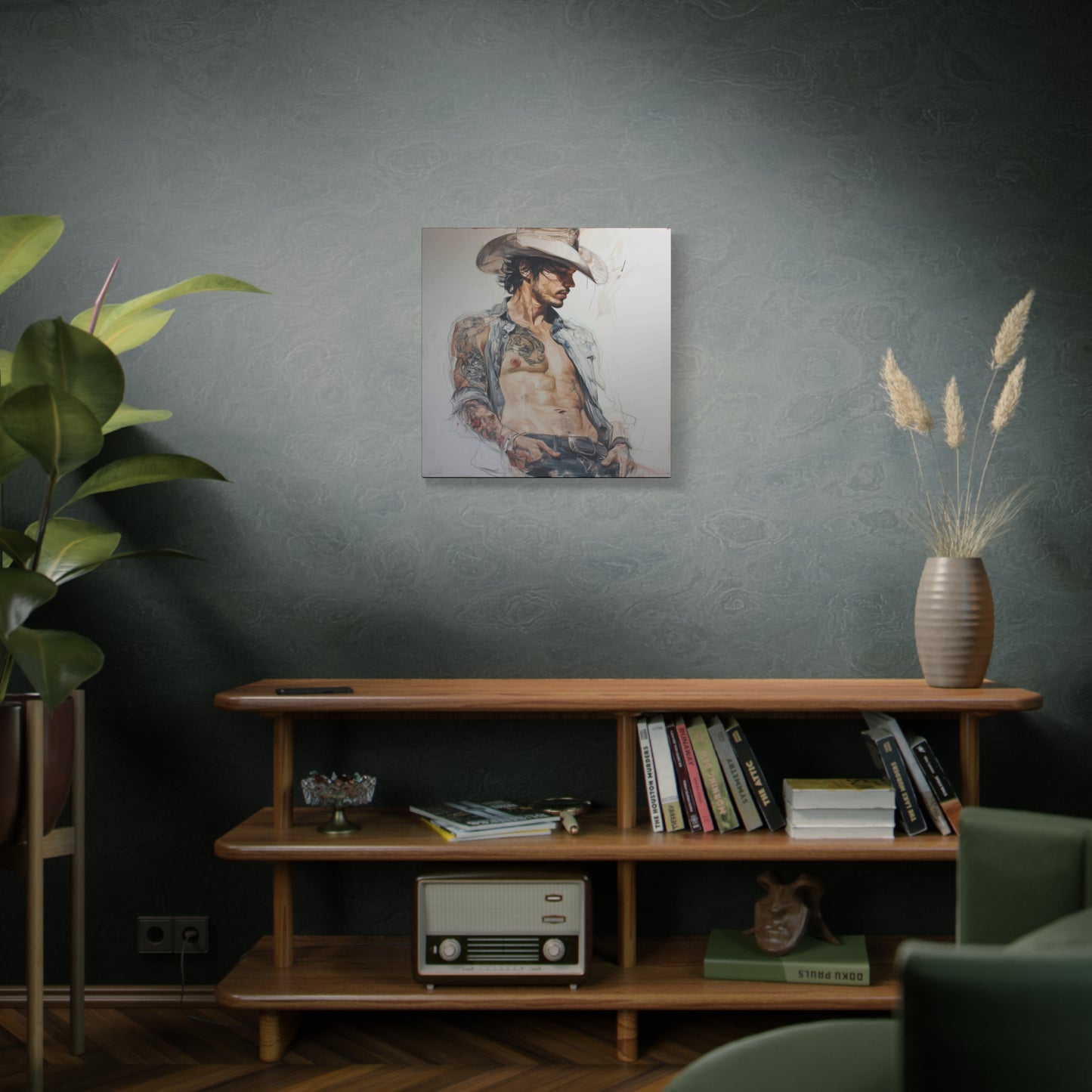 Gallery Wrapped Canvas, Wranglers and Wreckage Art Canvas, Erotic Pinup Art Canvas – Sawyer