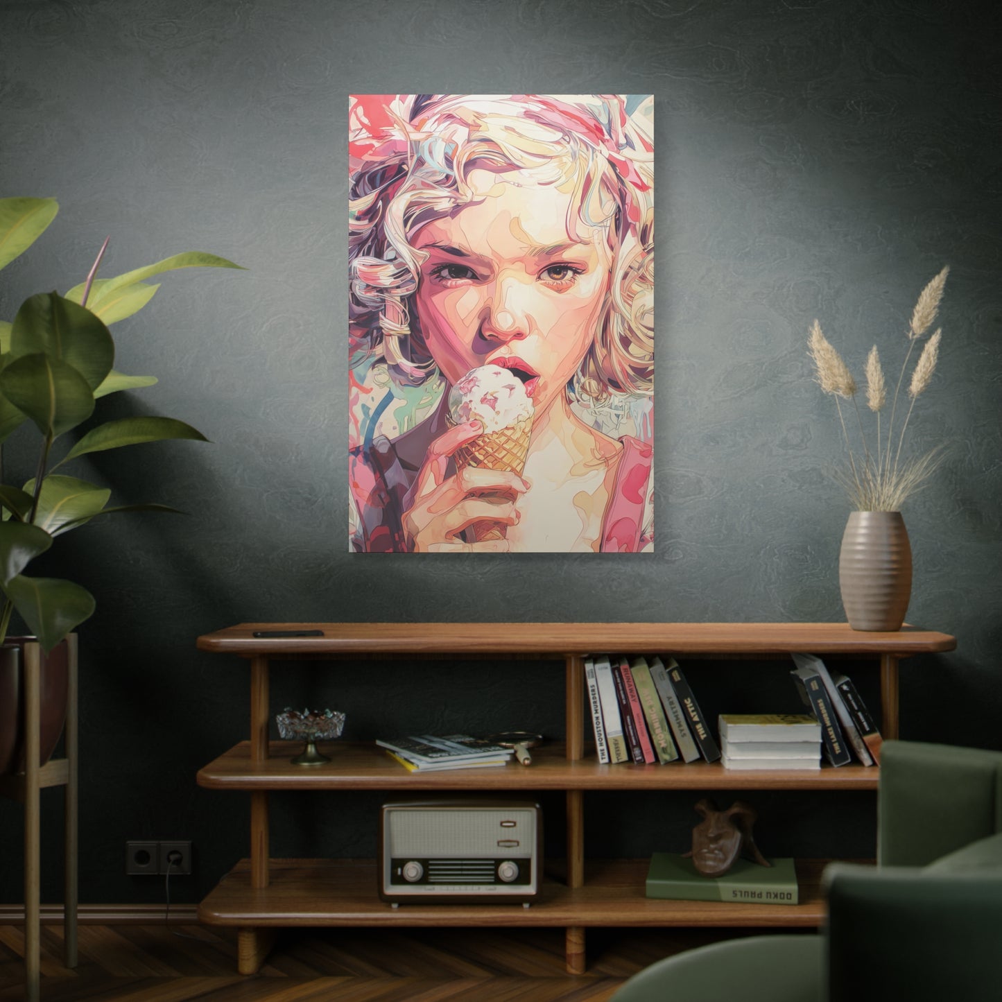 Gallery Wrapped Canvas, Sweet Summer Nostalgia, Sugar and Spice Art Canvas, Ice Cream Dreams Art – Rosie