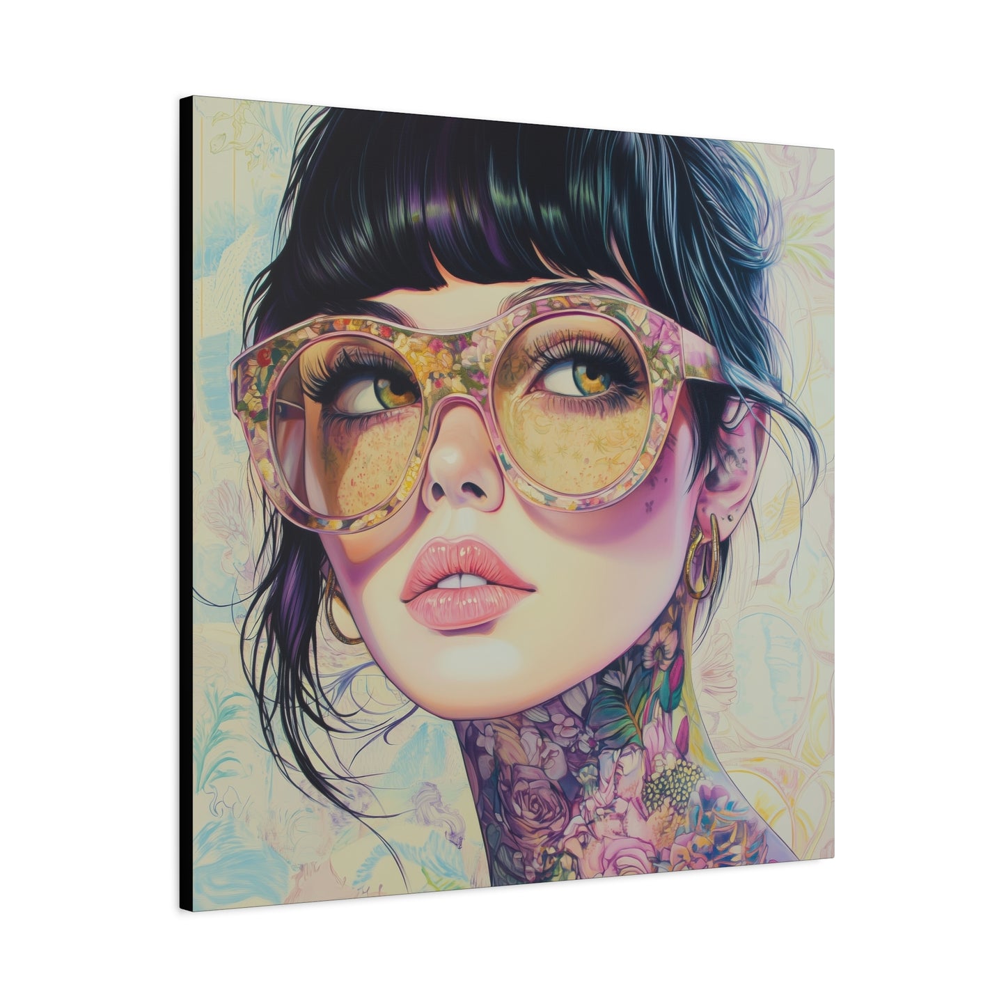 Canvas Gallery Wrap, Ladies in Lenses Wall Art, Abstract Femme Girl Art - Lucy