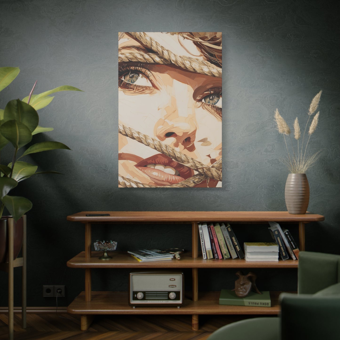 Gallery Wrapped Canvas, Ropes and Reverence Art Canvas, Erotic Shibari Art Canvas – Hana
