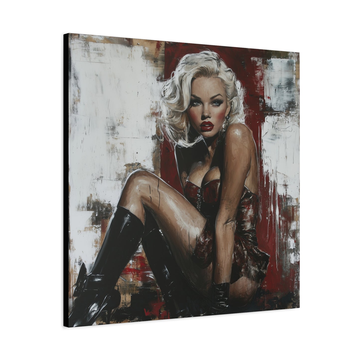 Gallery Wrapped Canvas, Guilt and Grit Adult Art Canvas, Erotic Pinup Art Canvas – Valentina