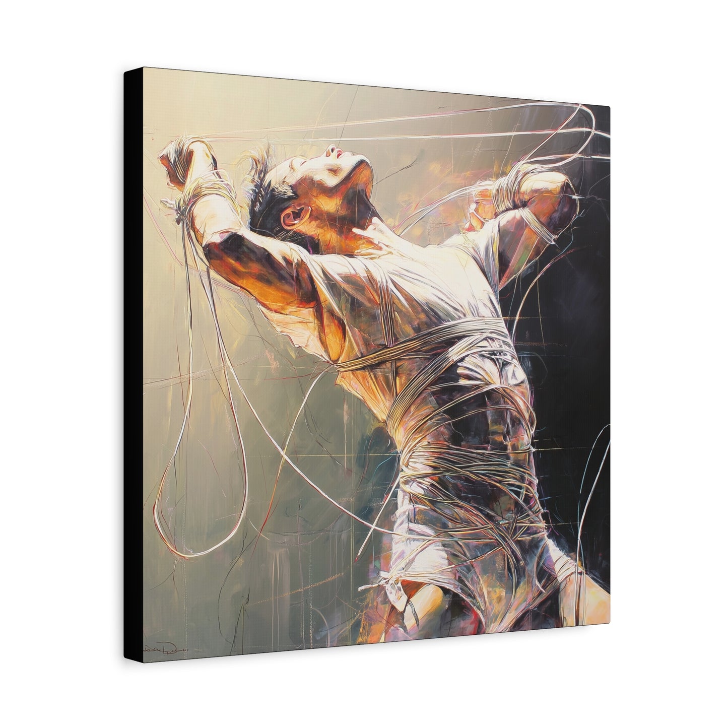 Gallery Wrapped Canvas, Ropes and Reverence Art Canvas, Erotic Shibari Art Canvas – Nikolai
