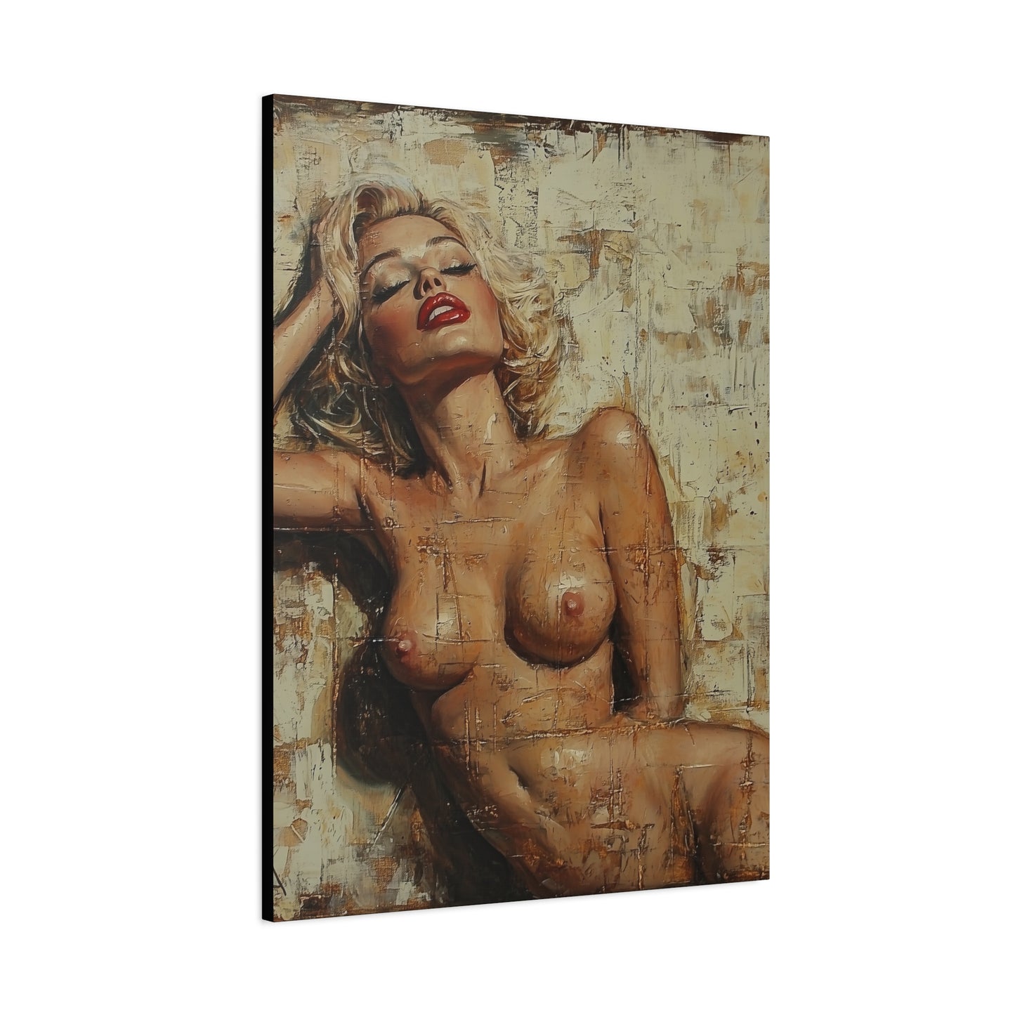 Gallery Wrapped Canvas, Guilt and Grit Adult Art Canvas, Erotic Pinup Art Canvas – Amelie