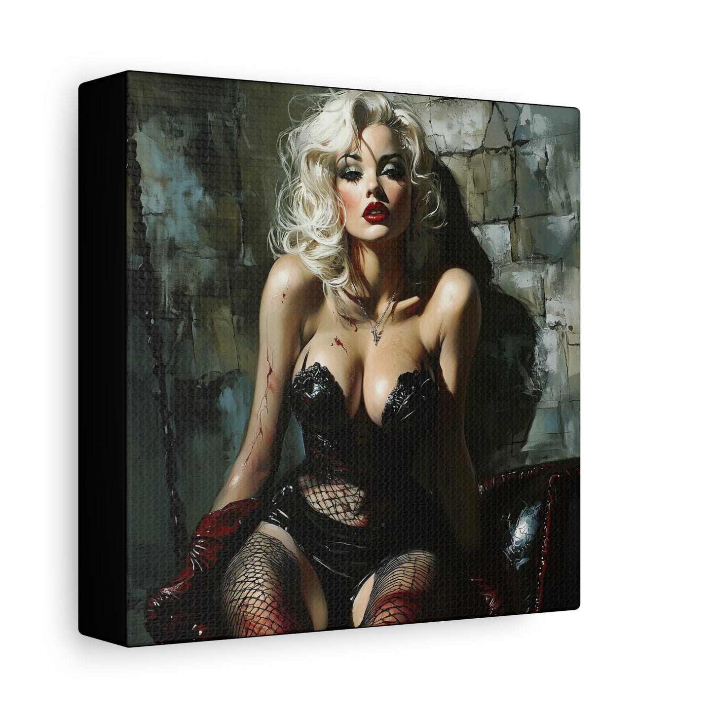 Gallery Wrapped Canvas, Guilt and Grit Adult Art Canvas, Erotic Pinup Art Canvas – Isla