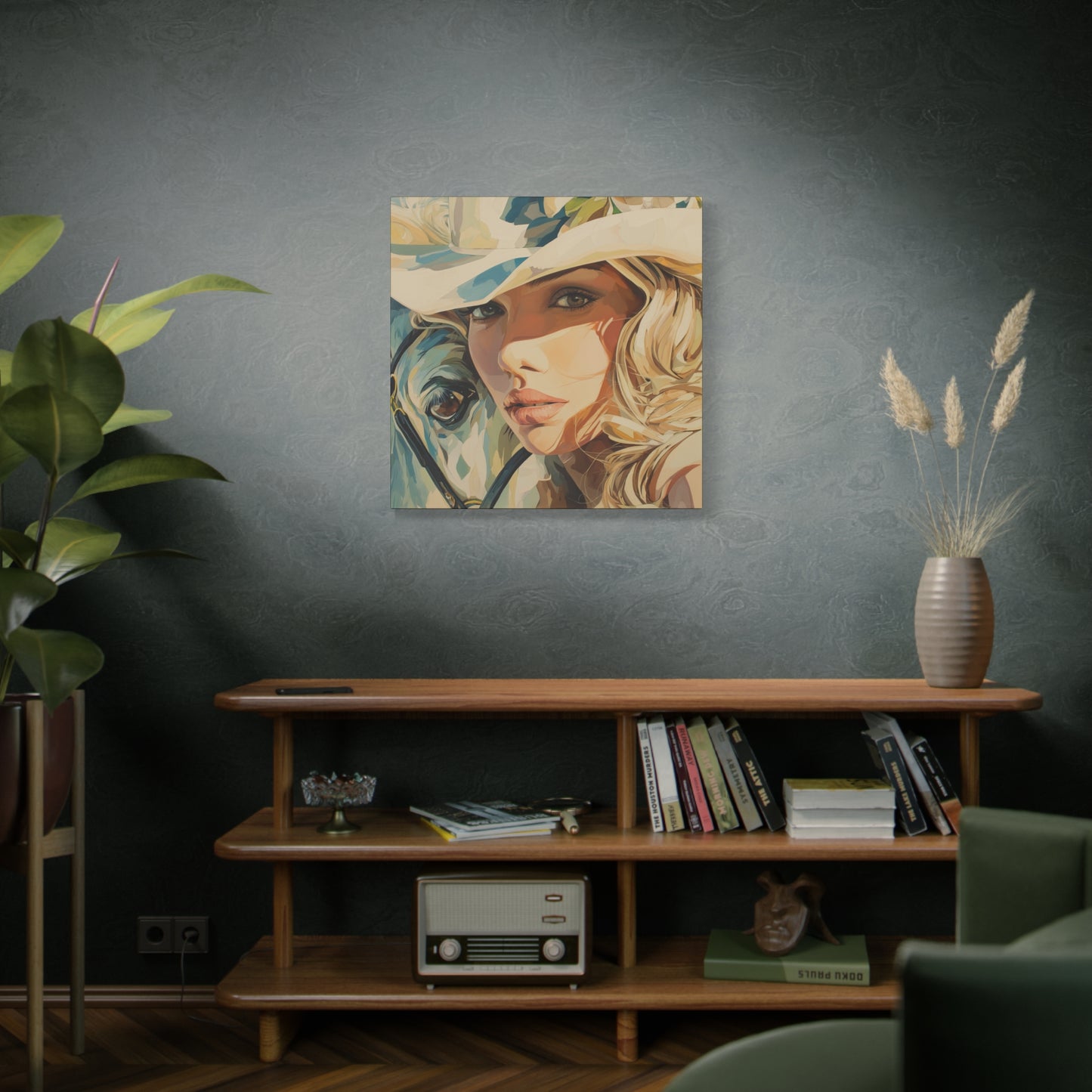 Gallery Wrapped Canvas, Wranglers and Wreckage Art Canvas, Erotic Pinup Art Canvas – Belle