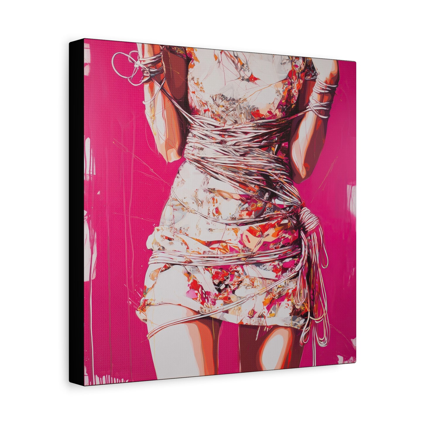 Gallery Wrapped Canvas, Ropes and Reverence Art Canvas, Erotic Shibari Art Canvas – Reika