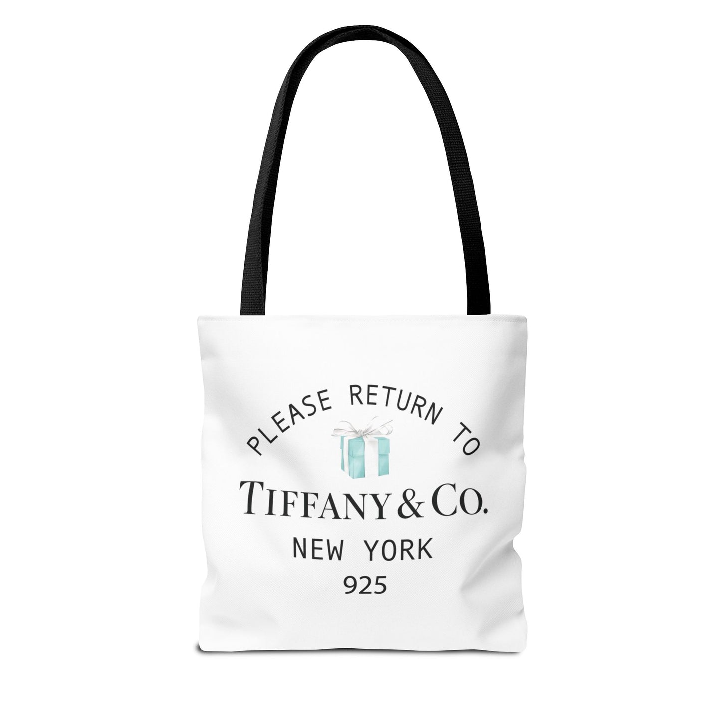 Your Name & Co. Personalized Please Return to Me Little Blue Box Tote - Square Utility Tote - Breakfast at Tiffany Inspired