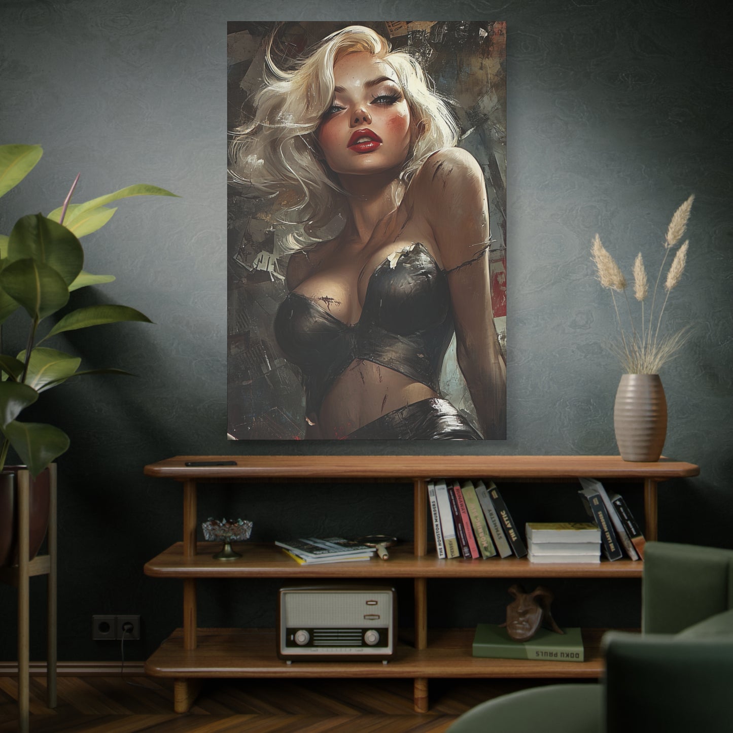 Gallery Wrapped Canvas, Guilt and Grit Adult Art Canvas, Erotic Pinup Art Canvas – Noelle