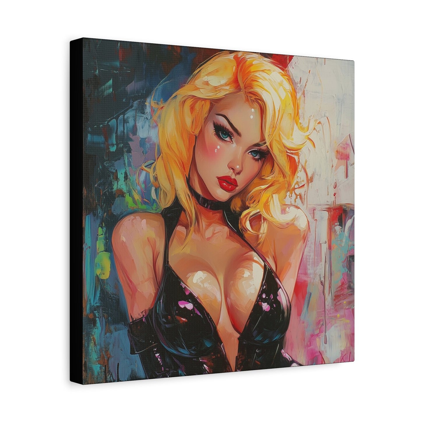Gallery Wrapped Canvas, Guilt and Grit Adult Art Canvas, Erotic Pinup Art Canvas – Esme