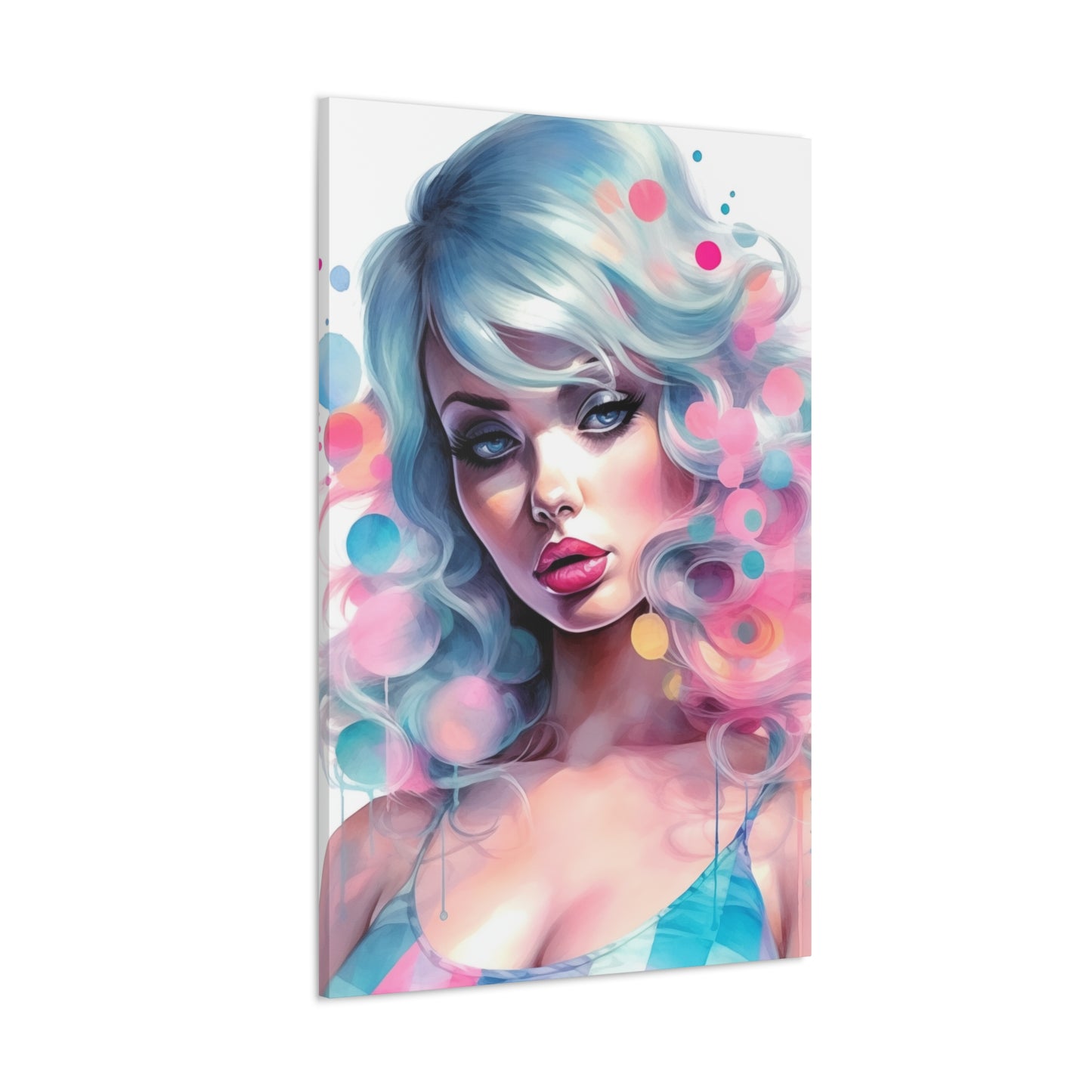 Canvas Gallery Wrapped High-Fashion Wall Art, Stylish Decor, Retro Femme Doll Pop Art – Sylvie