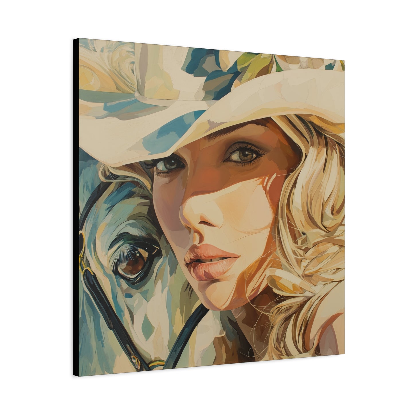 Gallery Wrapped Canvas, Wranglers and Wreckage Art Canvas, Erotic Pinup Art Canvas – Belle