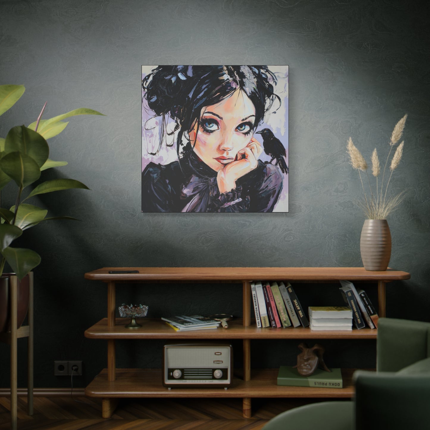 Gallery Wrapped Canvas, Myth and Bones Gothic Art Canvas, Dark Muse Canvas - Lark