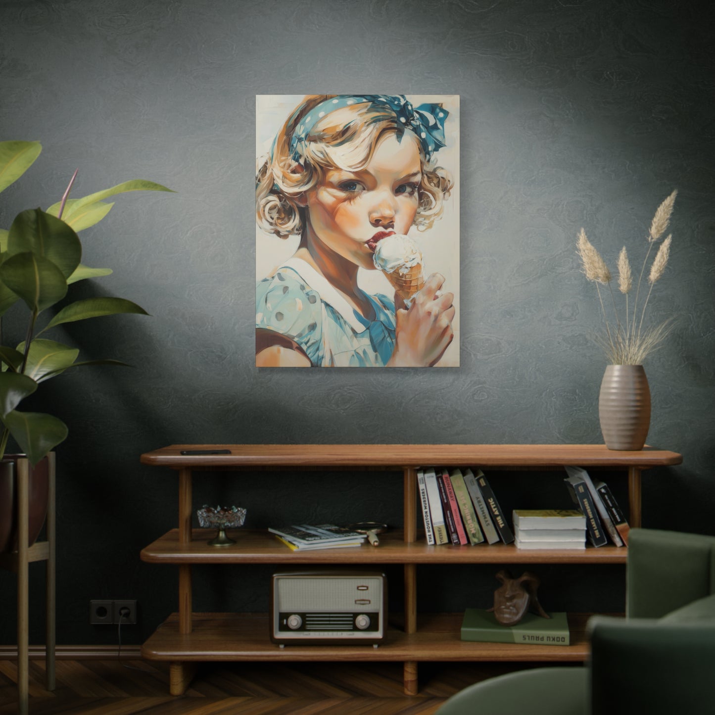 Gallery Wrapped Canvas, Sweet Summer Nostalgia, Sugar and Spice Art Canvas, Ice Cream Dreams Art – Nellie