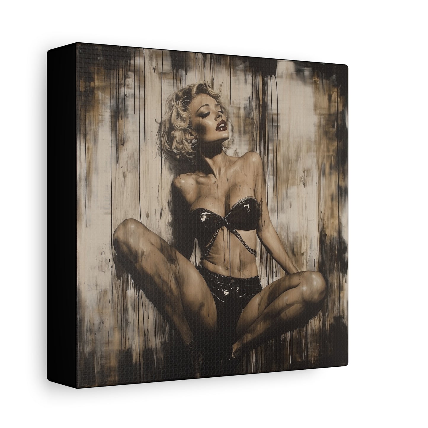 Gallery Wrapped Canvas, Guilt and Grit Adult Art Canvas, Erotic Pinup Art Canvas – Calista
