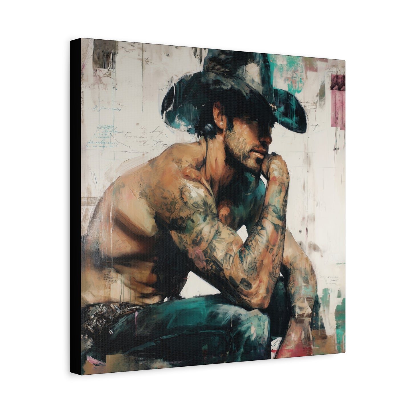 Gallery Wrapped Canvas, Wranglers and Wreckage Art Canvas, Erotic Pinup Art Canvas – Jimmy