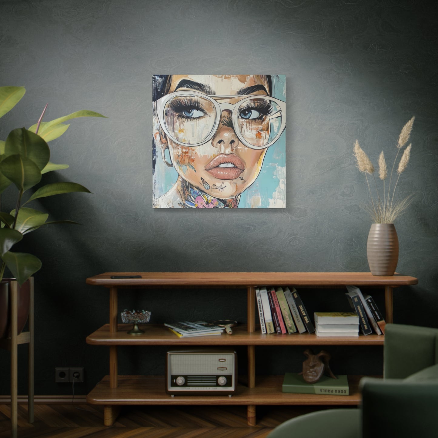 Canvas Gallery Wrap, Ladies in Lenses Wall Art, Abstract Femme Girl Art - Sabine