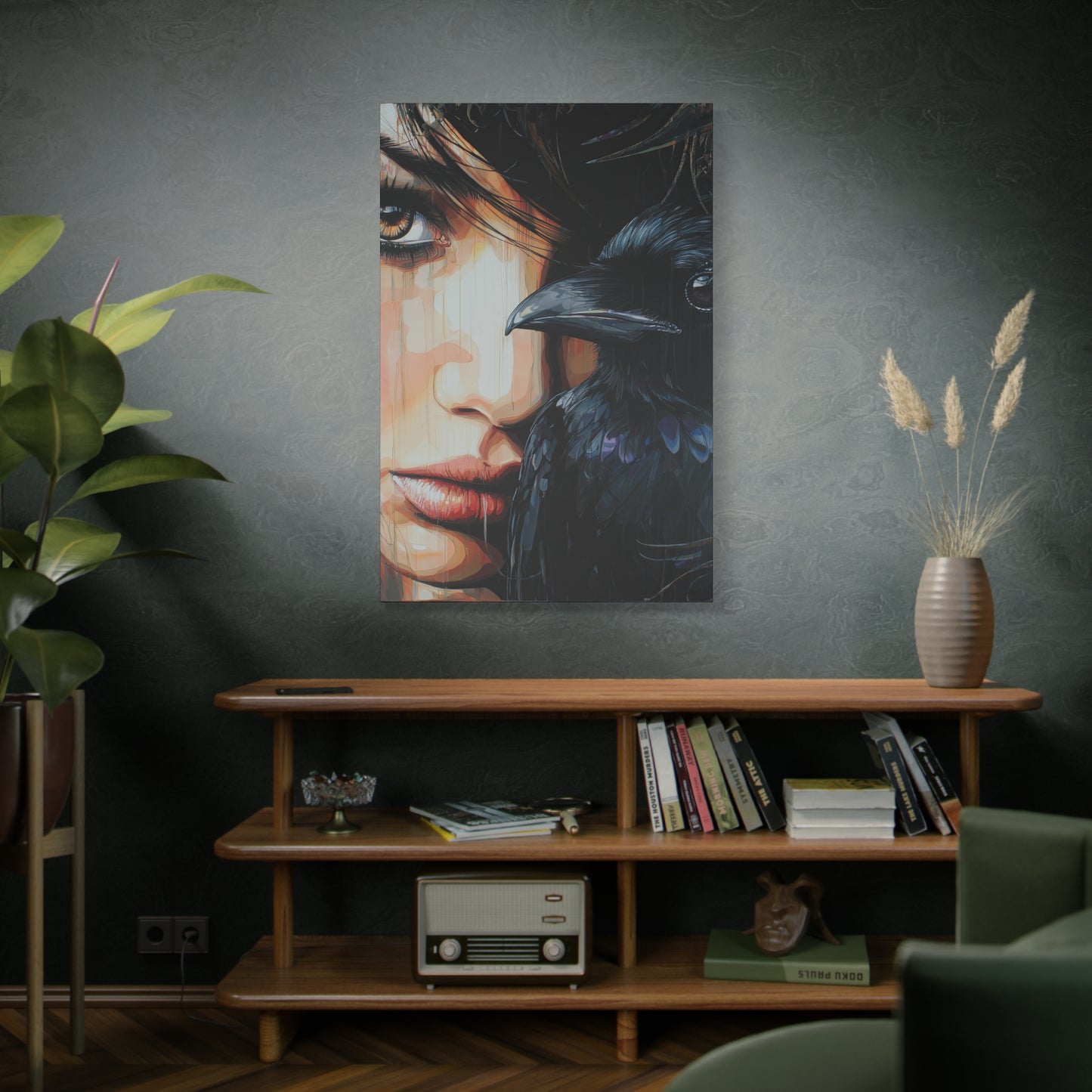 Gallery Wrapped Canvas, Myth and Bones Gothic Art Canvas, Dark Muse Canvas - Solène