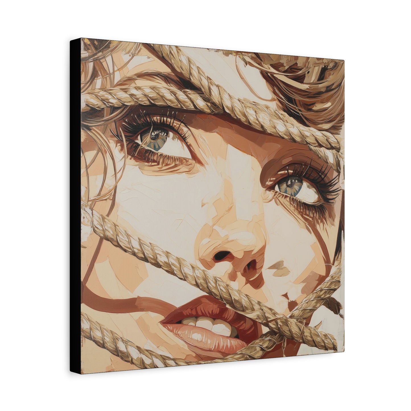 Gallery Wrapped Canvas, Ropes and Reverence Art Canvas, Erotic Shibari Art Canvas – Hana