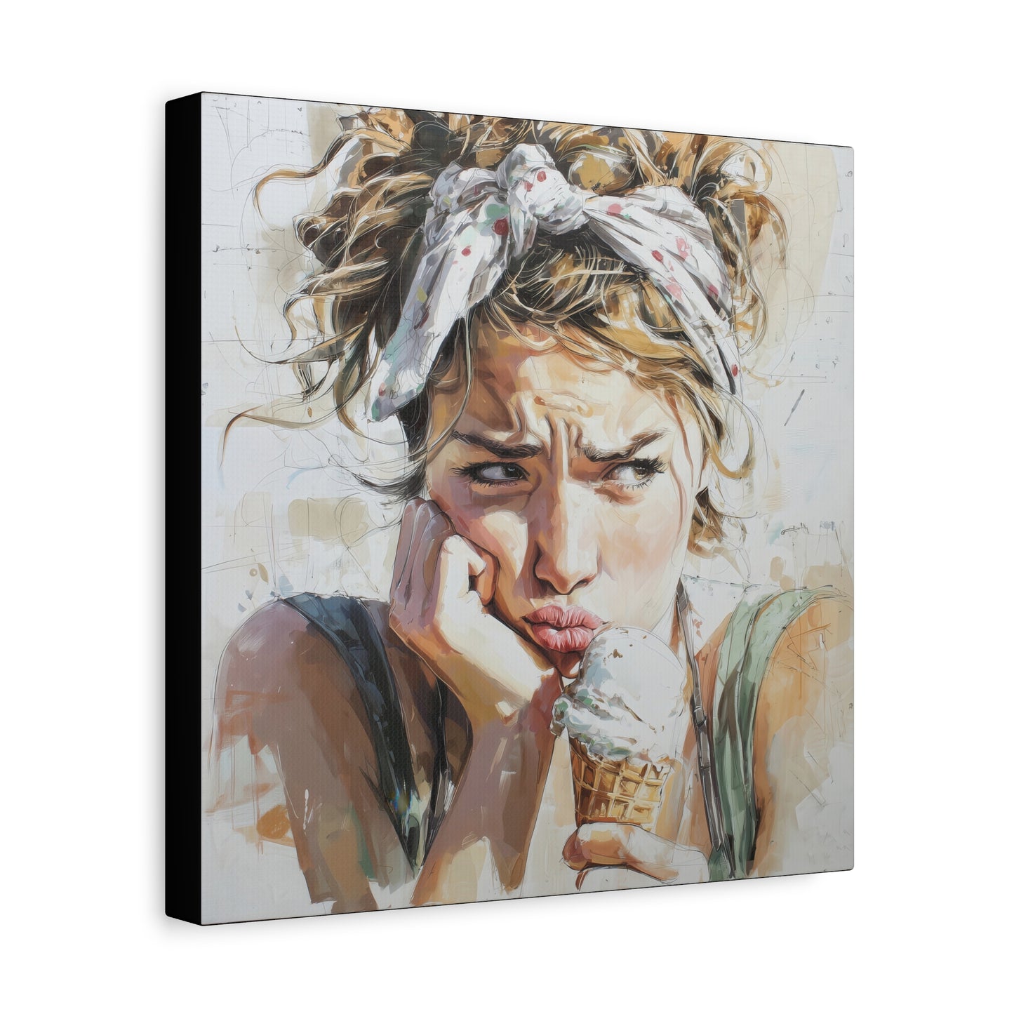 Gallery Wrapped Canvas, Sweet Summer Nostalgia, Sugar and Spice Art Canvas, Ice Cream Dreams Art – Josie