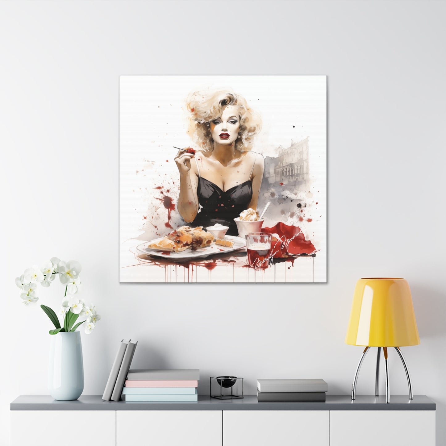Canvas Wall Art, Gallery Wrapped Pop Art, Celebrity Wall Art – Marilyn Monroe - Cafe