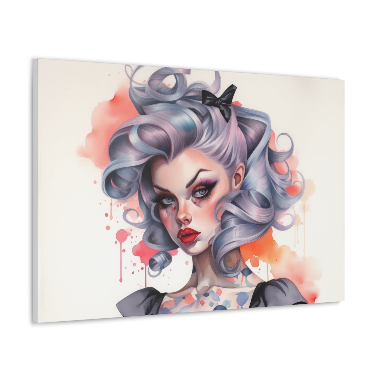 Gallery Wrapped Canvas, Edgy Tattooed Beauty, Urban Pop Art Canvas – Noelle