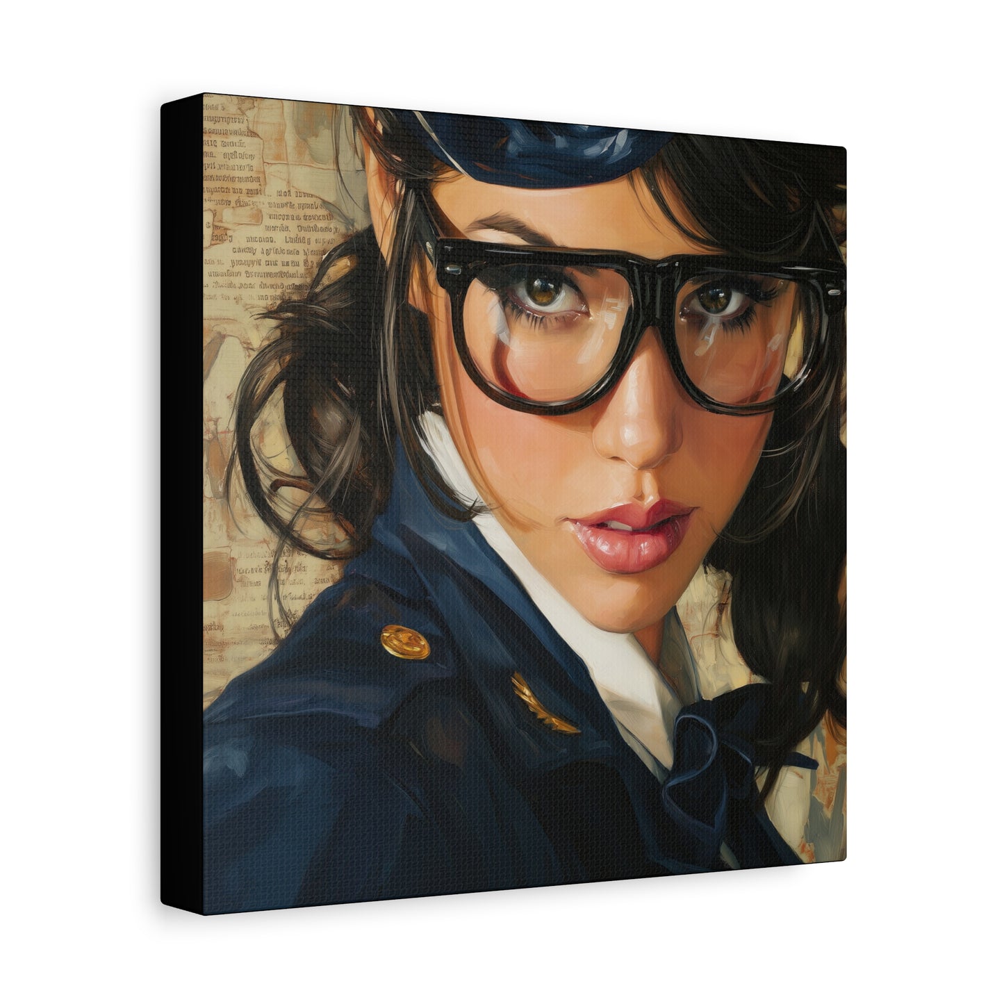 Gallery Wrapped Canvas, Liberty and Lace Art Canvas, Erotic Pinup Art Canvas – Lizzy