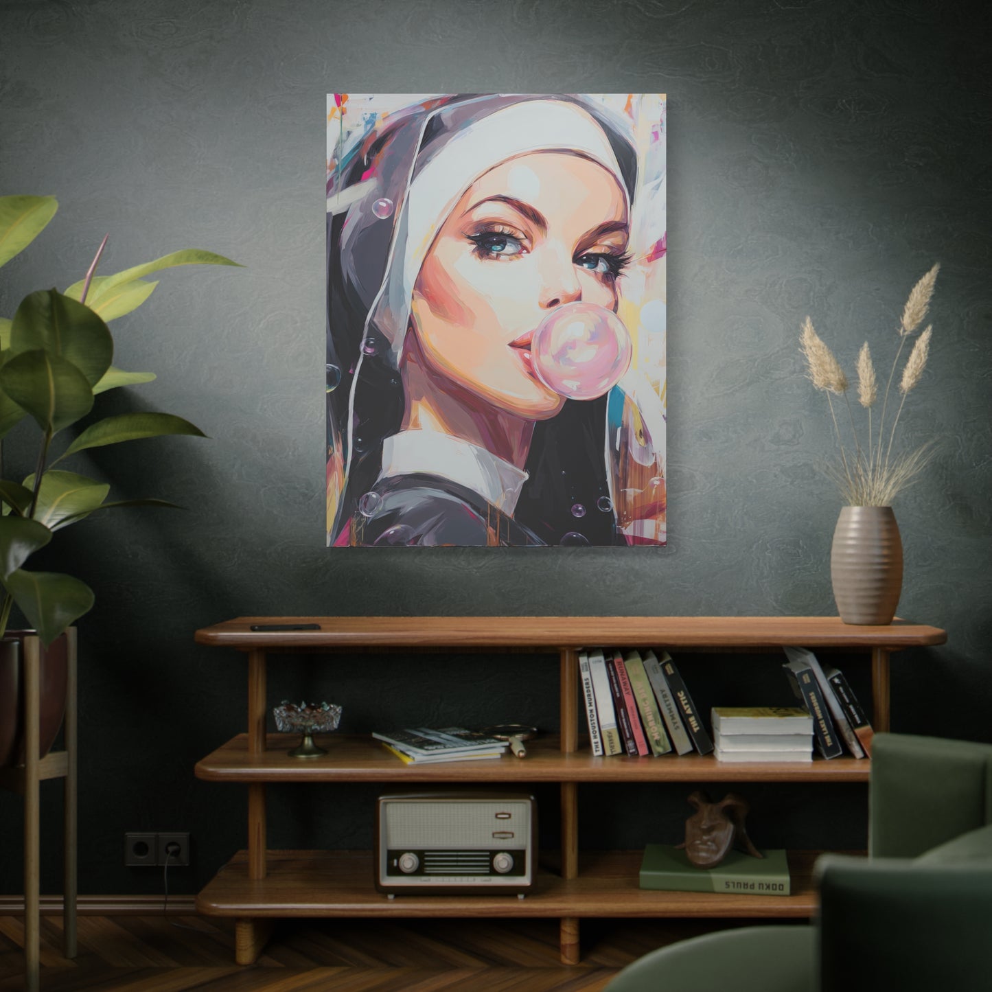 Gallery Wrapped Canvas, Habits and Heresy Art Canvas, Naughty Nuns Art Canvas – Sister Justina