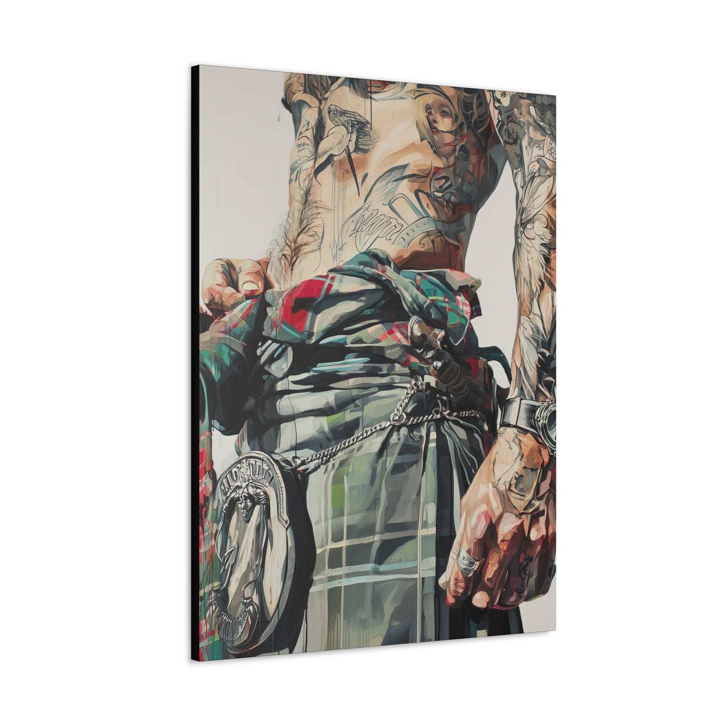 Gallery Wrapped Canvas, Kilts and Carnage Art Canvas, Erotic Pinup Art Canvas – Rory