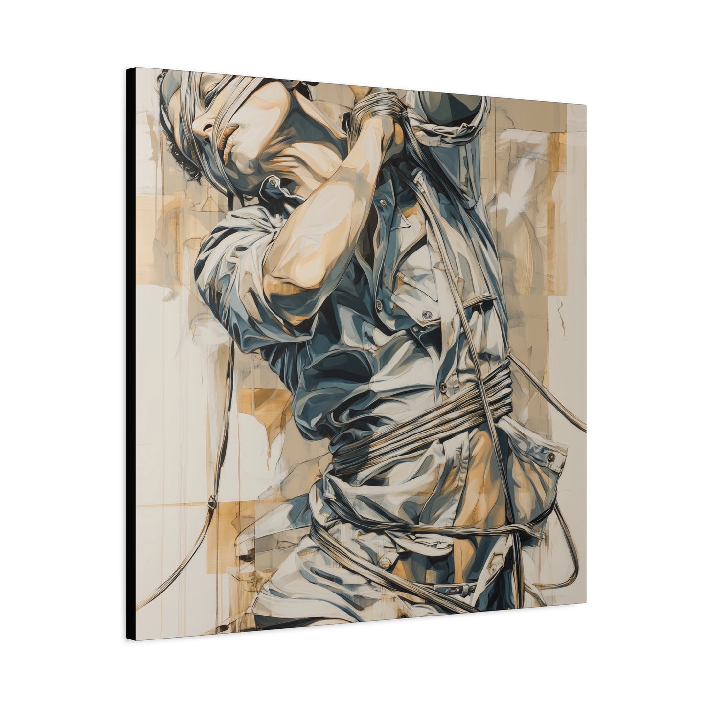 Gallery Wrapped Canvas, Ropes and Reverence Art Canvas, Erotic Shibari Art Canvas – Kai