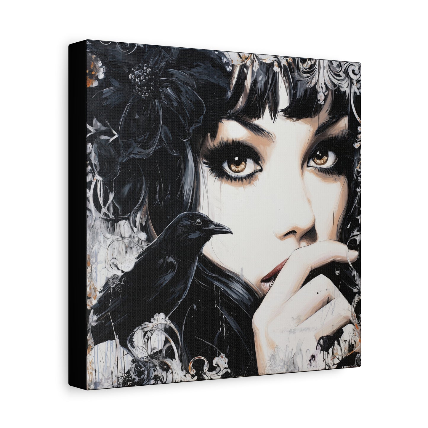 Gallery Wrapped Canvas, Myth and Bones Gothic Art Canvas, Dark Muse Canvas - Sable