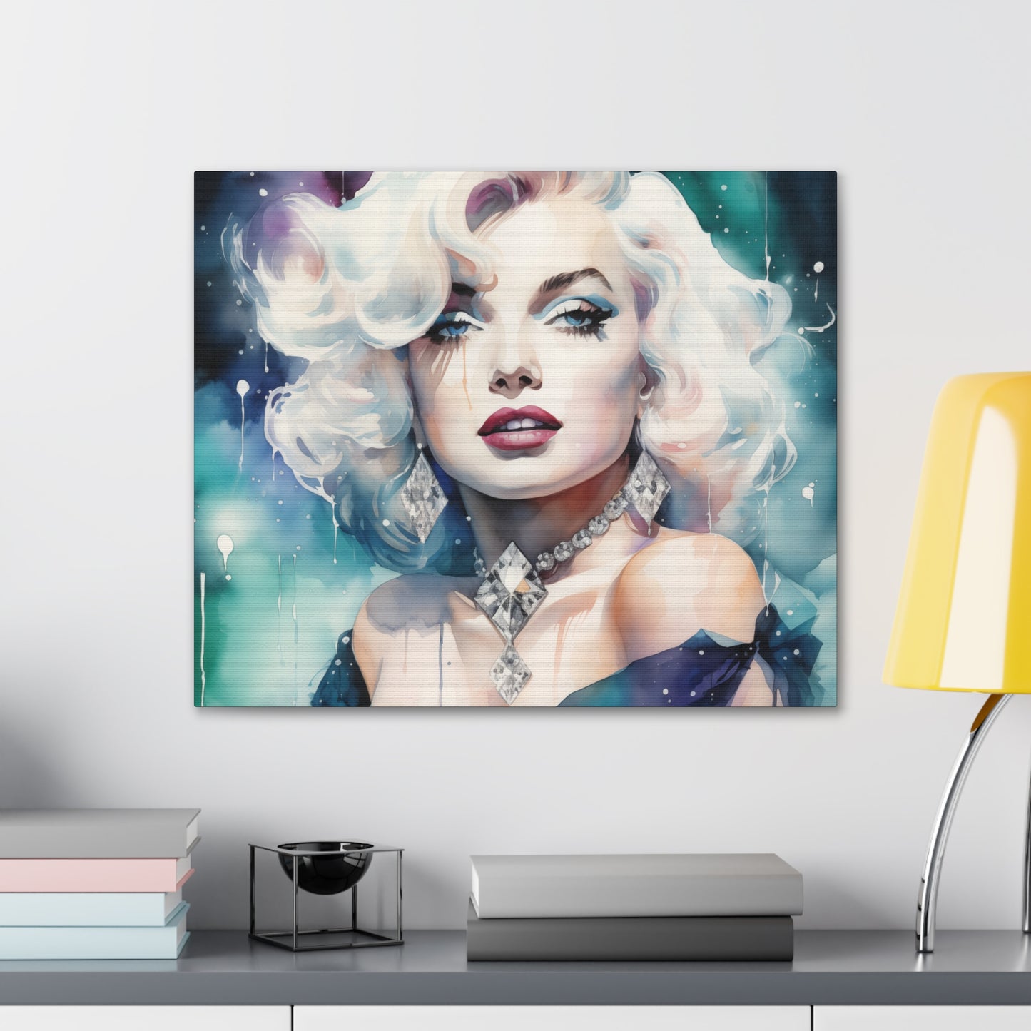 Canvas Wall Art, Gallery Wrapped Pop Art, Celebrity Wall Art – Marilyn Monroe - Diamonds