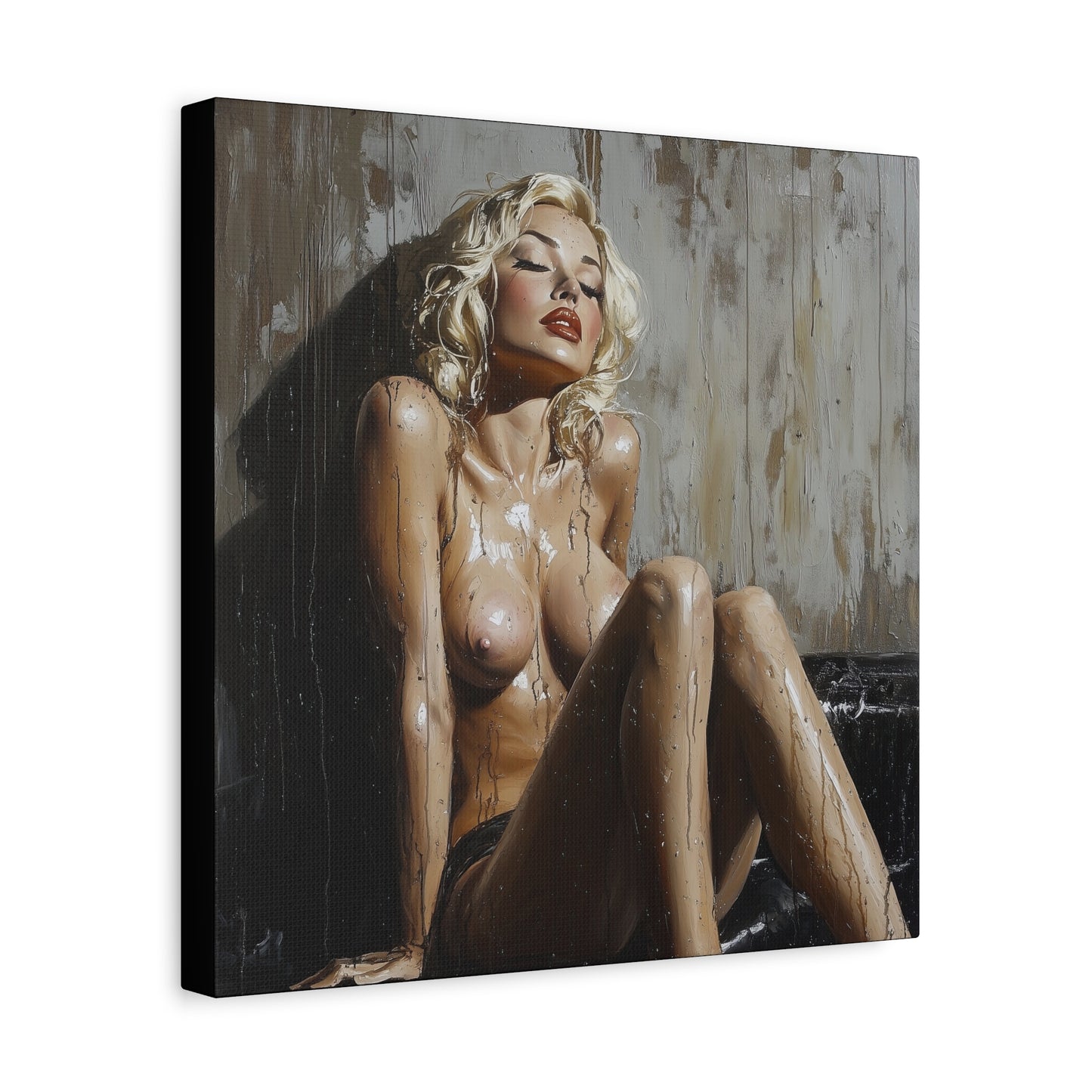 Gallery Wrapped Canvas, Guilt and Grit Adult Art Canvas, Erotic Pinup Art Canvas – Estelle