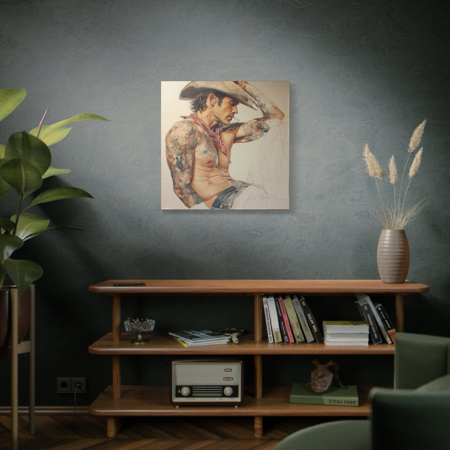 Gallery Wrapped Canvas, Wranglers and Wreckage Art Canvas, Erotic Pinup Art Canvas – Colt