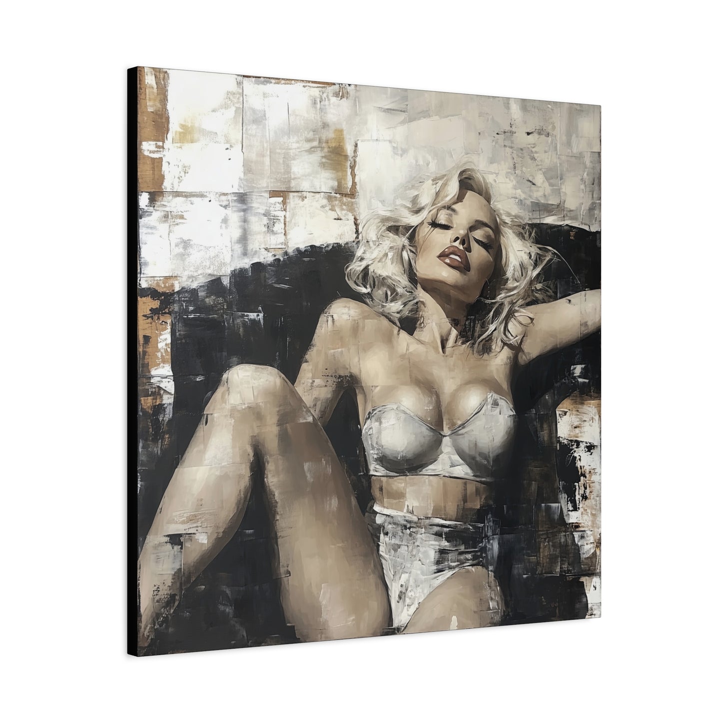 Gallery Wrapped Canvas, Guilt and Grit Adult Art Canvas, Erotic Pinup Art Canvas – Lyra