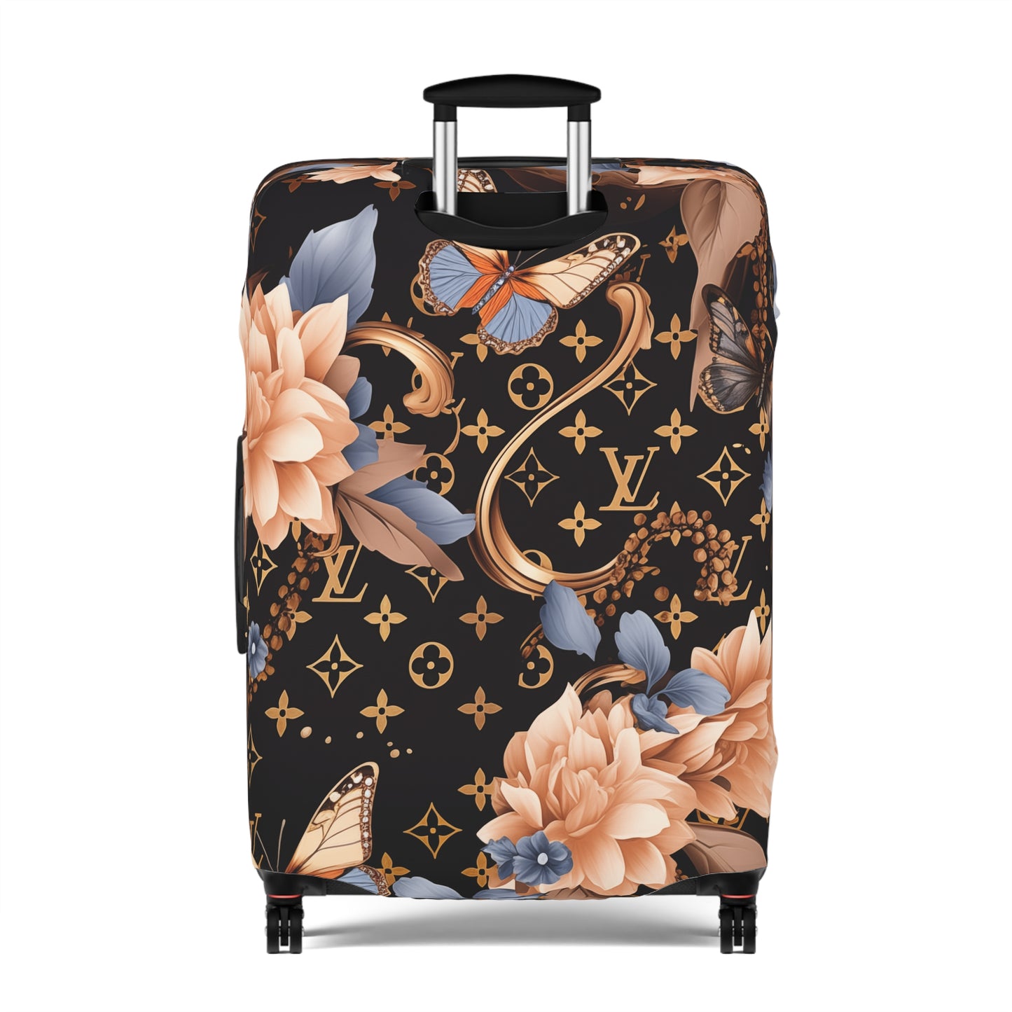 Designer Inspired Luggage Cover - LV Pink Blooms