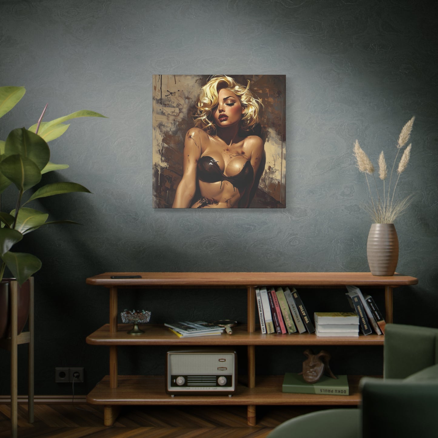 Gallery Wrapped Canvas, Guilt and Grit Adult Art Canvas, Erotic Pinup Art Canvas – Mira