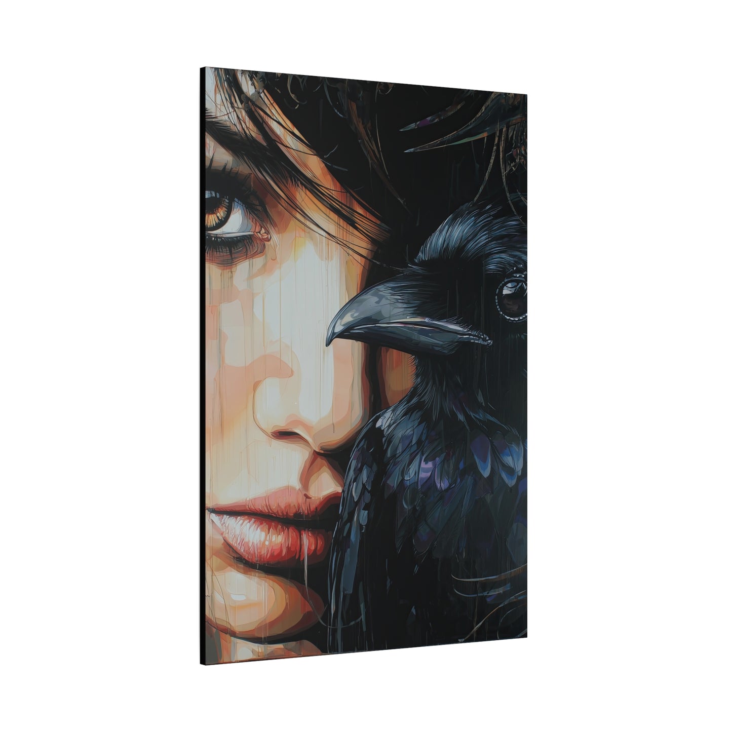Gallery Wrapped Canvas, Myth and Bones Gothic Art Canvas, Dark Muse Canvas - Solène