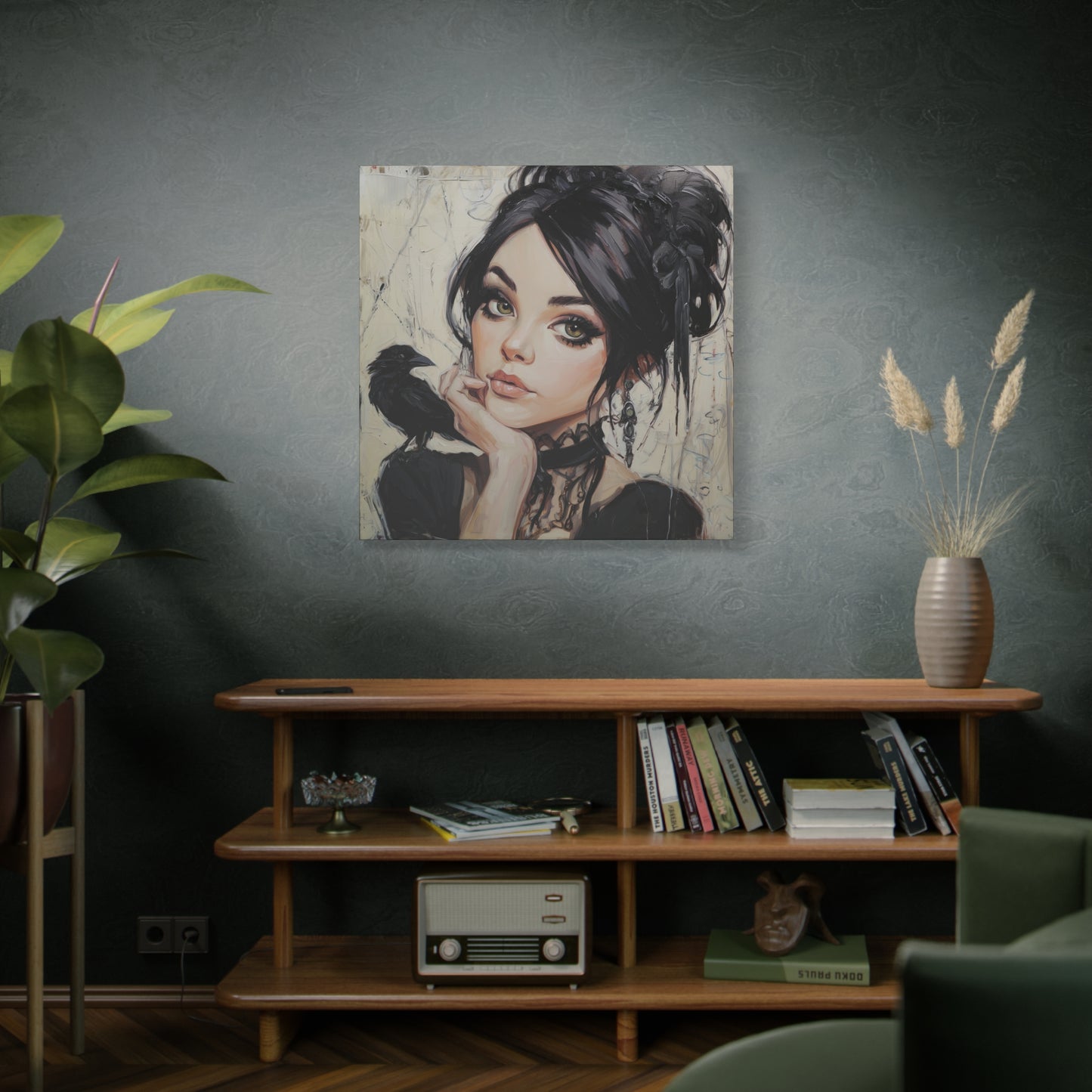 Gallery Wrapped Canvas, Myth and Bones Gothic Art Canvas, Dark Muse Canvas - Verity